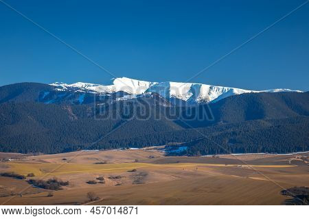 Snowy Hill The Chabenec In Low Tatras Mountains, Slovakia, Europe.