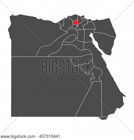 Egypt High Detailed Map Gharbia, Geography Graphic Country, Africa Border Vector Illustration .