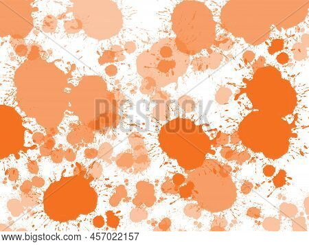 Dot Spread Red And Orange Color Paint Suffuse On White Paper Background Abstract Artwork Contemporar