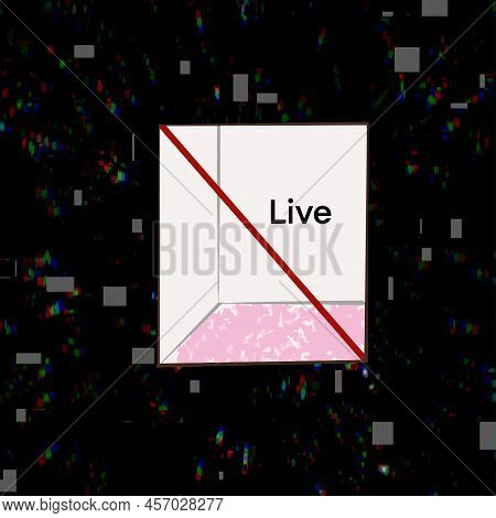 Abstraction Square In Black Space With The Inscription Life And A Line That Shows Abstraction And At