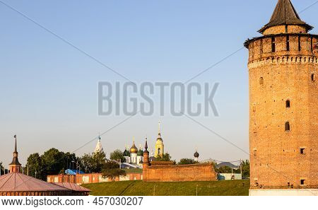 Marinkina Tower And Churches And Cathedral In Ancient Kolomna Kremlin In Old Kolomna City At Summer 