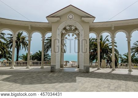 Colonnade Is The Main Attraction Of The City Of Gagra.