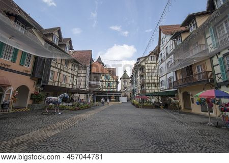 Bukit Tinggi, Malaysia - Jun 08, 2022: Day Time View At Colmar Tropicale In Berjaya Hills, Bukit Tin
