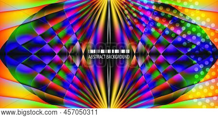 Abstract Colorful Background Template With Peacock Tal Reflection