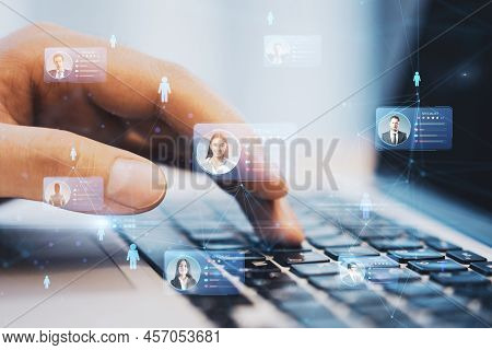 Human Resources Information System And Specialist Marketplace With Digital Cards Contain Profile Inf