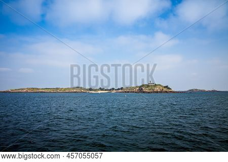 Chausey Island Coast And Lighthouse In Brittany, France