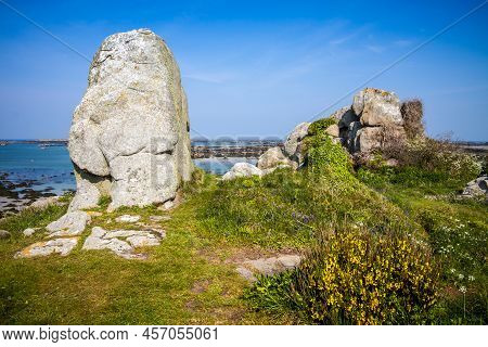 Chausey Island Coast And Cliffs Landscape In Brittany, France