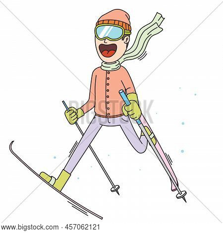 A Happy Man Doing Outdoor Snow Surfing