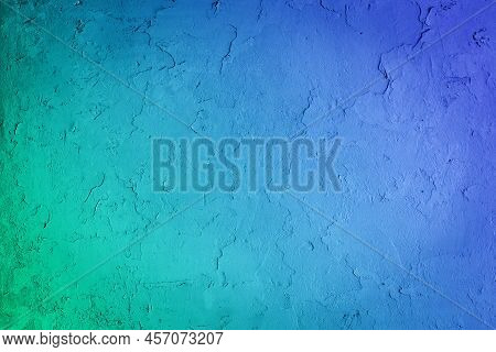 Blue Green Background Or Texture Gradient. Focus