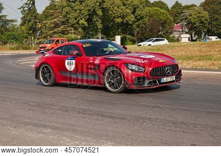 Forlimpopoli, Fc, Italy - June 16, 2022: Supercar Mercedes Amg Gt R Pro Runs During The Historical C