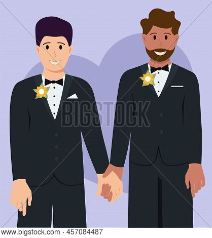 Lgbtq Gay Wedding Two Vector & Photo (Free Trial) | Bigstock