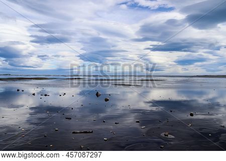 Spectacular Ufo Clouds In The Sky Over Iceland - Altocumulus Lenticularis.