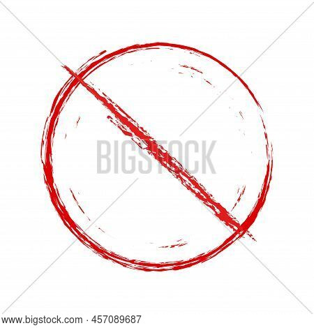 Circle Backslash Empty Brush Prohibition Sign. No Symbol, Do Not Sign, Circle Backslash Symbol, Nay,