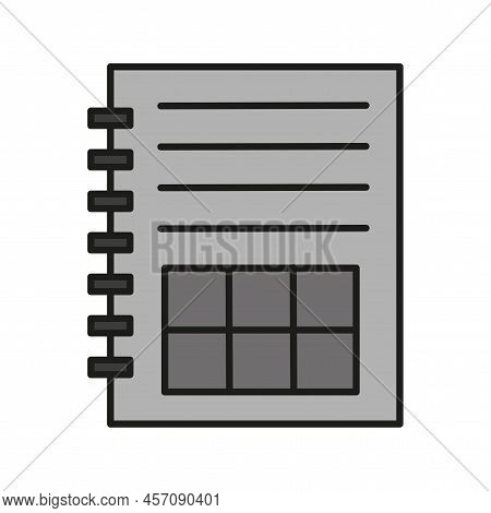 Notepad Icon. Design Template Page. Vector Illustration. Stock Image.