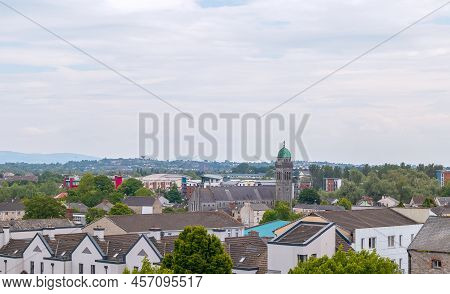 Limerick, Ireland. Beautiful Limerick Urban Cityscape Over The River Shannon Viewed From King John\'