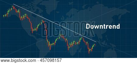 Downtrend Bearish Stock Market Candle Stick Chart Going Down Loss