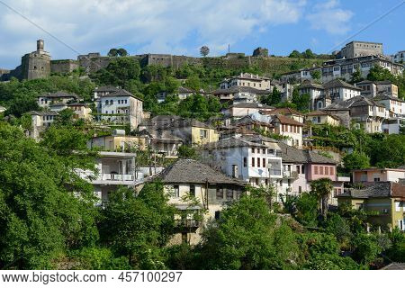 View At The Town Of Gjirokastra On Albania