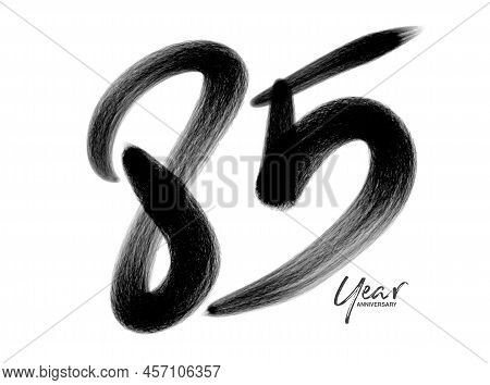 85 Years Anniversary Celebration Vector Template, 85 Years  Logo Design, 85th Birthday, Black Letter