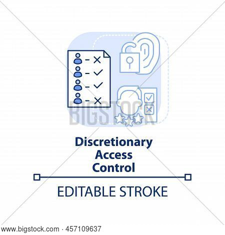 Discretionary Access Control Light Blue Concept Icon. Security Management Abstract Idea Thin Line Il