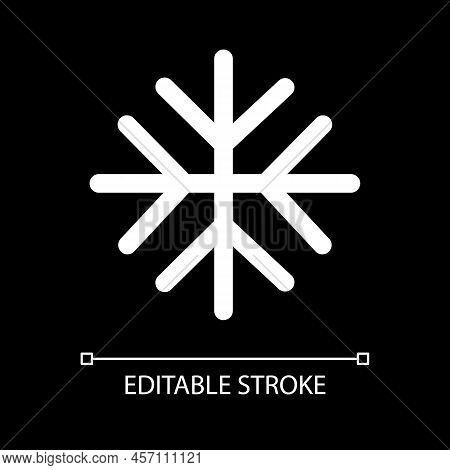 Snow White Linear Ui Icon For Dark Theme. Winter Weather Prediction. Snowfall. Vector Line Pictogram