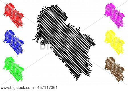 Ios Island (hellenic Republic, Greece, Cyclades Archipelago) Map Vector Illustration, Scribble Sketc