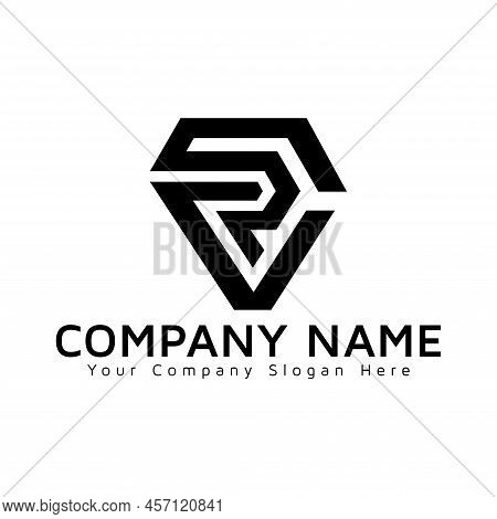 Initial Rv Or Vr  Monogram Cool Modern Logo Vr Or Rv Logo And Icon Designs