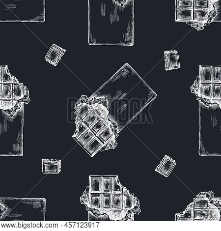 Seamless Pattern With Hand Drawn Chalk Chocolate Stock Illustration