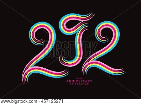 292 Number Design Vector, Graphic T Shirt, 292 Years Anniversary Celebration Logotype Colorful Line,