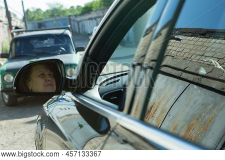 Dnepropetrovsk, Ukraine - 06.08.2022: Audi Q3 In Black. Subcompact Luxury Crossover Audi Q3. View Of