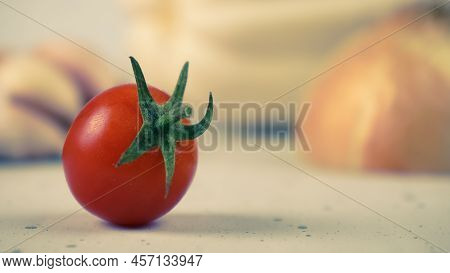 Fresh Organic Cherry Tomato Salt And Pepper Ingredients For A Healthy Salad