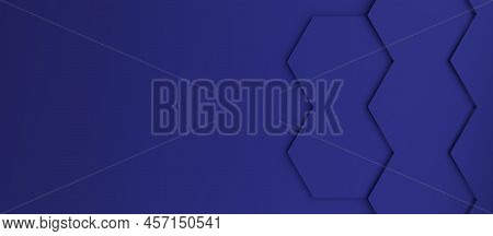Abstract Modern Dark Blue Honeycomb Background, 3d Rendering Hexagon Backdrop