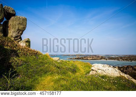 Chausey Island Coast And Cliffs Landscape In Brittany, France
