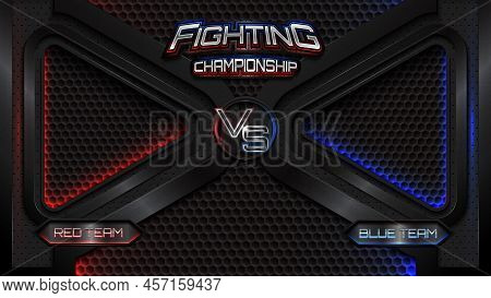 Versus Battle Fighting Realistic 3d Screen Banner With Modern Logo. Dark Versus Battle. Mma Concept 