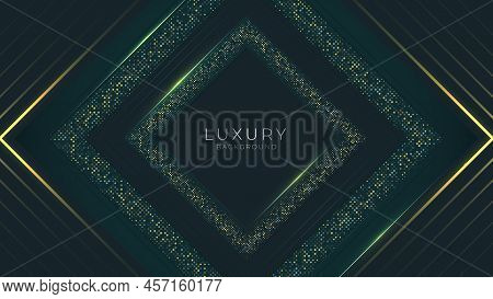 Abstract Elegant Green Background With Shimmering Glitters