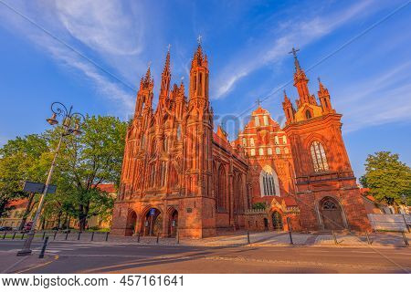 Vilnius, Lithuania. Roman Catholic Church Of St. Anne And Church Of St. Francis And St. Bernard In O