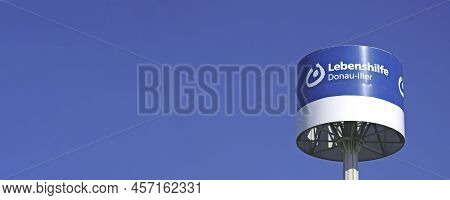 Senden, Germany - May, 05, 2022: Lebenshilfe Donau-iller E.v. Outdoor Billboard Against Clear Sky. P