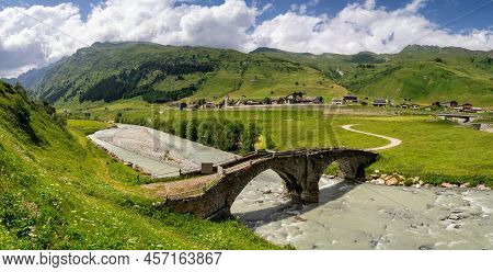 Monumental Stone Bridge Crossing The Posterial Rhine