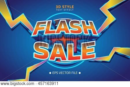 Flash Sale 3d Editable Text Effect Blue Background