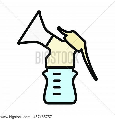 Breast Pump Icon. Editable Bold Outline With Color Fill Design. Vector Illustration.