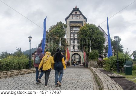 Bukit Tinggi, Malaysia - Jun 08, 2022: View Of Old French Style Public Building At Colmar Bukit Ting