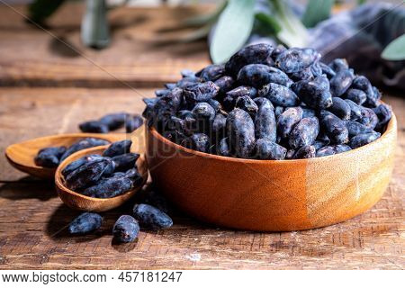 Bowl With Fresh  Haskap Berry
