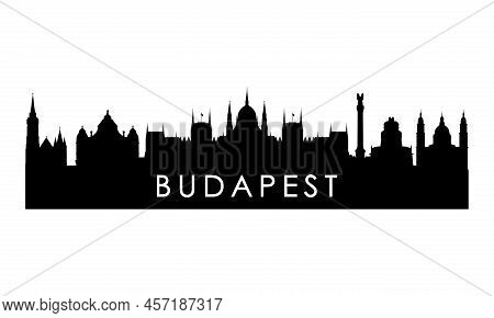 Budapest Skyline Silhouette. Black Budapest City Design Isolated On White Background.