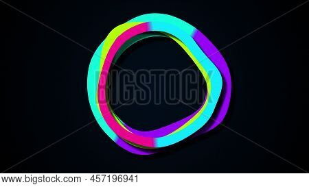 Wiggle Colorful Circles. Computer Generated 3d Render