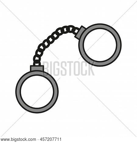 Black Handcuffs Icon. Vector Illustration. Stock Image.