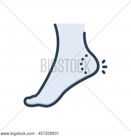 Color Illustration Icon For Heel Foot Ankle Crack Ache Twinge Human Barefoot Care Leg Pain