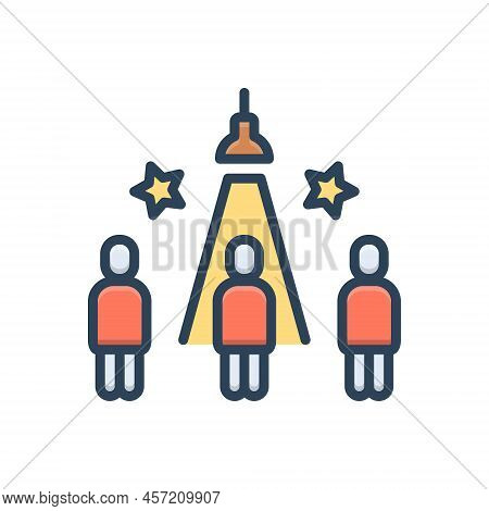 Color Illustration Icon For Chosen Selected Picked Best Talent Human Pick-out Prefer Elect