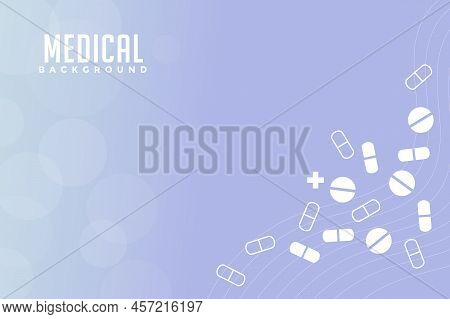 Medical-themed Background, With Tablet Icons And Element Glow