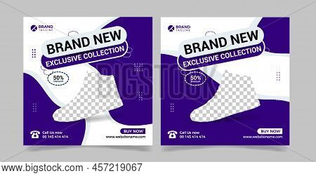 Banner Sports Shoe Sale Social Media Post. Modern Advertising, Fully Editable Design Banner