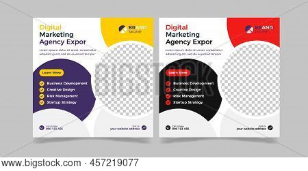 Corporate Social Media Square Banner Design. Fully Editable, Modern Advertising Design
