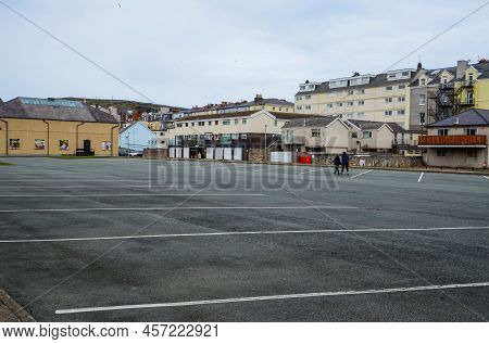 Llandudno, Uk. Apr 10, 2022. The Large Coach Park And Drop Off Point On Mostyn Broadway Is Empty